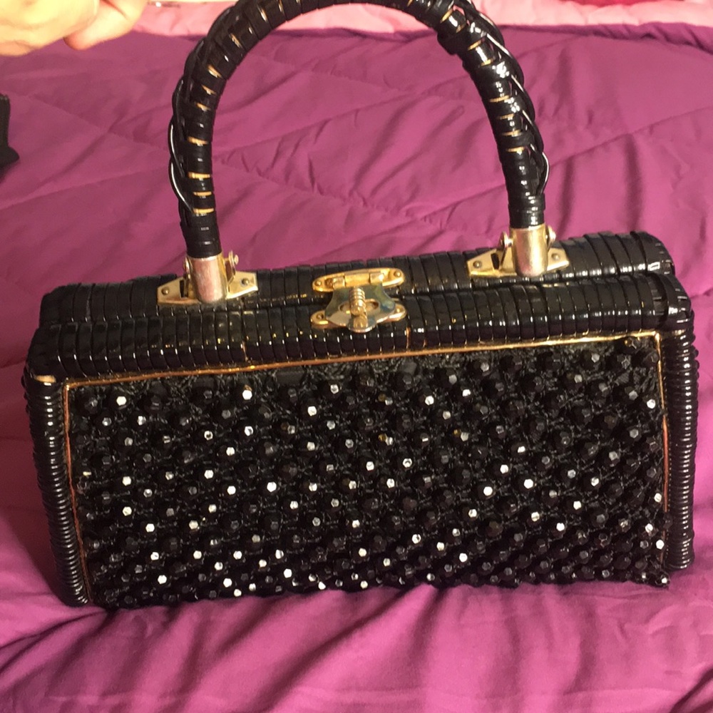 Black wicker bag